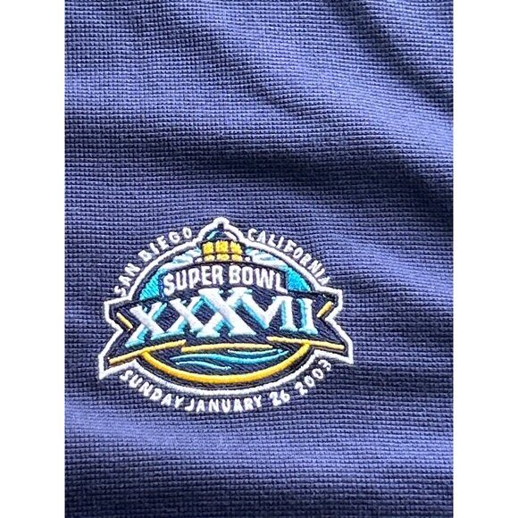 Vtg NFL Super Bowl XXXVII Polo Shirt XL PlayDry Moisture-Wicking Navy & Yellow - Picture 7 of 9